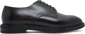 Henderson Black Derby Polished Closed Lacing Leather Formal Shoes