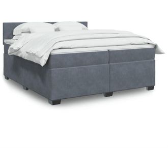 vidaXL Cama Box Spring Con Colch&oacute;n Terciopelo Gris Oscuro 200x200 Cm Vidaxl