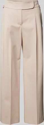Windsor Wide Leg Bundfaltenhose mit verk&uuml;rztem Schnitt in Beige, Gr&ouml;&szlig;e 34
