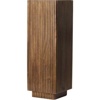 Light & Living Pilar De Madera Light&living Gatura En Marr&oacute;n Oscuro Con