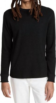 Vince Thermal Long Sleeve Crew Tee In Black
