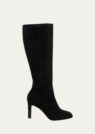 Christian Louboutin 85mm Fannylove Suede Knee-High Boots