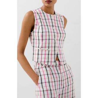 Scalpers Vichy Vest in Black-Pink at Nordstrom, Size Medium Eu