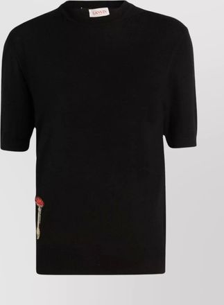 Lanvin wool ribbed-collar t-shirt