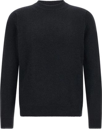 Zanone Trui met ronde hals - Heren - Ronde hals truien - Zwart - L - Wol - Truien & Vesten
