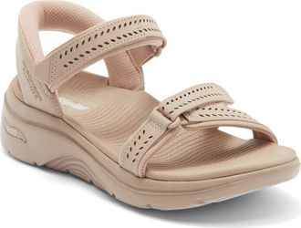 Skechers Go Walk Arch Fit Slip-On Sandal in Taupe at Nordstrom Rack, Size 8