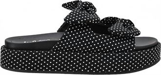 Corkys Footwear Women Lil Bit Knotty Sandal In Black White Polk Dots