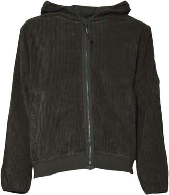 C.P. Company Textured Hooded Zip-Up Sweater With Distinctive Patch Pocket