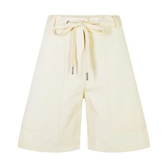 Moncler Knie-lange Shorts met Trekkoord - Dames - Korte Broeken - Beige - XS - Katoen - Korte Broeken