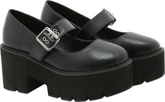 Yardwe Women Black Buckle Strap Shallow Mouth Leather Shoes Non-Slip Outdoor Casual Footwear for All Seasons Comfortable Breathable Design