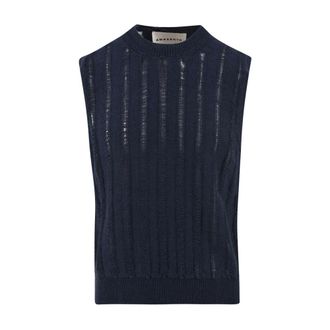 Amaranto Amar&aacute;nto, Truien & Vesten, Heren, Blauw, XL, Katoen, Armhole Sweater