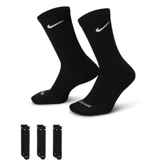 Nike Unisex Everyday Plus Cushioned Training Crew Socks (3 Pairs) in Black | SX6888-010