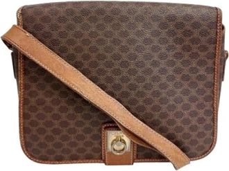Celine Pre-owned Macadam Schoudertas - Dames - Vintage Schoudertas - Bruin - ONE Size - Leer - Vintage