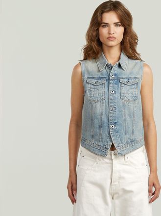 G-Star Pitched Hem Slim Vest - Lichtblauw - Dames