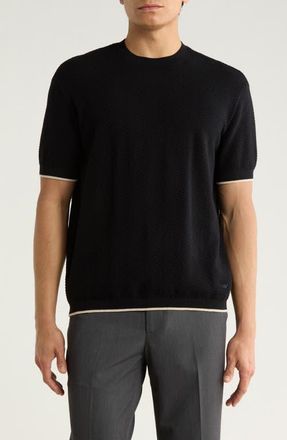 Emporio Armani Tipped Chevron Knit T-Shirt in Navy at Nordstrom, Size Xx-Large