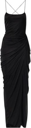 Versace Gedrapeerde Viscose-Jersey Galajurk - Dames - Avondkleed - Zwart - S - Kleedjes