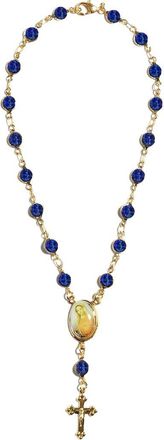 The M Jewelers NY 18k Gold Plated Rosary Anklet in Gold/dk Blue at Nordstrom