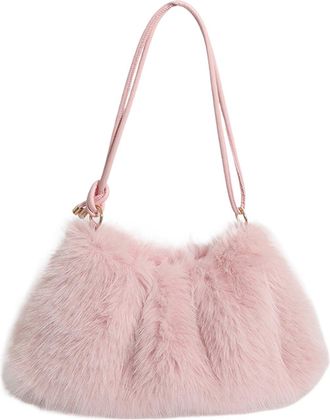 Generic Plush Underarm Tote Bag - Plush Underarm Bag For Women, Fashionable Multipurpose Satchel For Women, Versatile Soft Shoulder Bags, Stylish Daily Use Pu