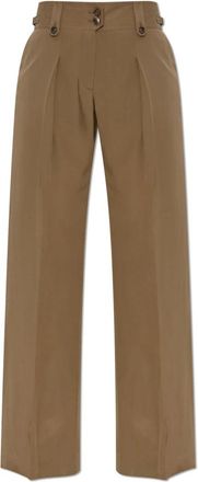 Tom Ford Zijden broek - Dames - Wijde Broeken - Groen - XS - Leer - Broeken