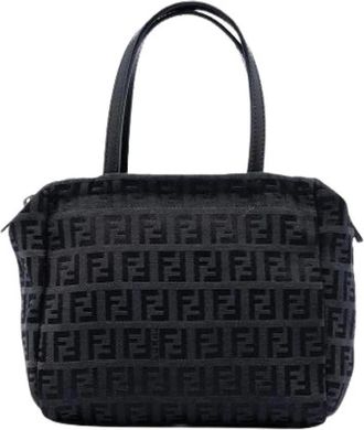 Fendi Pre-owned Canvas Handbag - Dames - Vintage Handtas - Zwart - ONE Size - Leer - Vintage