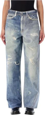 Our Legacy Jeans, Dames, Blauw, S, Katoen, Wide Jeans