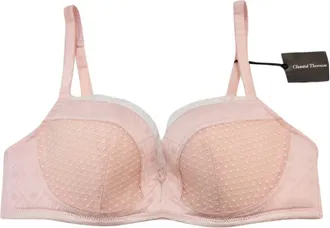 Chantal Thomass Rose Pink Satin Jacquard Pad Bra Size M