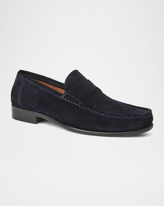 Bruno Magli Mens Tonio Suede Penny Loafers