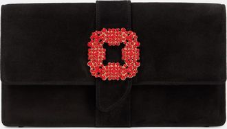 Manolo Blahnik Clutch Capri in suede con cristalli