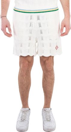 Casablanca Crochet Wave Cotton Shorts, Size Large