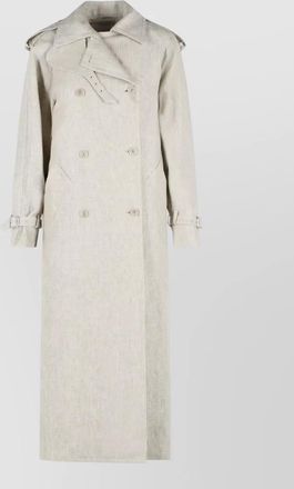 Max Mara double breasted linen duster coat