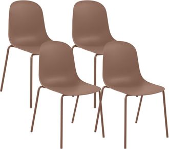 Clp Set De 4 Sillas Apilables Hardin Terracota