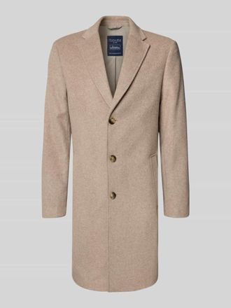 Christian Berg Regular Fit Wollmantel mit Reverskragen in Beige, Gr&ouml;&szlig;e 48
