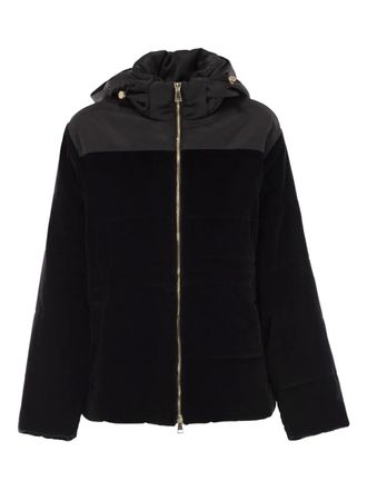 Fabiana Filippi hooded velvet jacket - Black