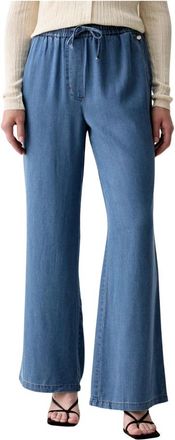 Mos Mosh Karis Wide-Leg Jeans - Dames - Loose Fit Jeans - Blauw - S - Polyester - Jeans