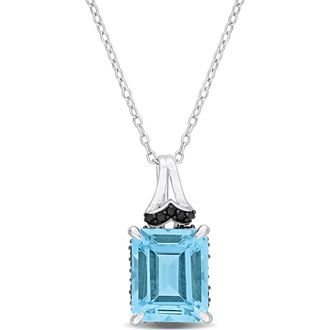 Delmar Sky Blue Topaz & Black Sapphire Pendant Necklace at Nordstrom Rack