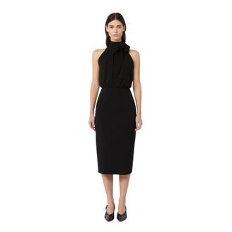 Max Mara Vestido midi sin mangas con lazada y falda de tubo - Dresses - Mujer - Negro - L
