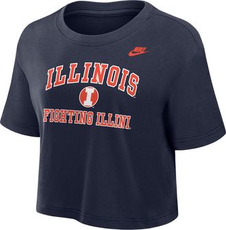 Nike Illinois Fighting Illini Nike Womens Dri-FIT Cropped T-Shirt in Blue | W11840P404ILNI-NVY