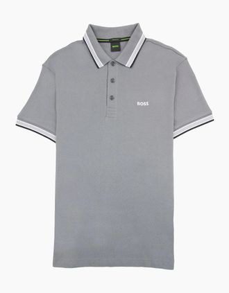 HUGO BOSS Mens Hugo Boss Embroidered Logo Paddy Polo Grey 036 - Size: 42
