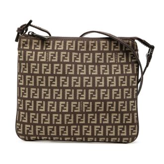 Fendi Pre-owned Womens Zucchino Canvas Crossbody - Tan Textile - One Size