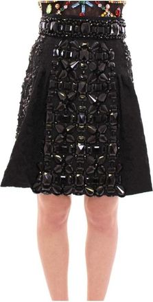 Dolce & Gabbana Midi Skirts - Dames - Korte rokken - Zwart - M - Wol - Rokken