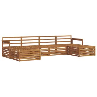 vidaXL Juegos De Sof&aacute;s 6 Pcs Natural Madera De Acacia S&oacute;lida Vidaxl