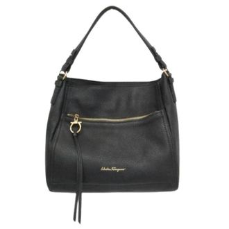 Ferragamo Pre-owned Shoulder Bags, female, Black, Size: ONE SIZE Pre-owned Leather handbags