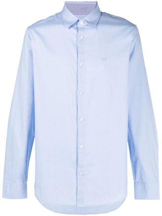 A|X Armani Exchange Overhemd met geborduurd logo - Blauw