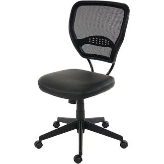 Hhg Hhg - Nunca Usado] Silla De Oficina Profesional Seattle, Silla Giratoria De Direcci&oacute;n, 150 Kg De Capacidad De Carga, Polipiel, Negra Sin Reposabrazos