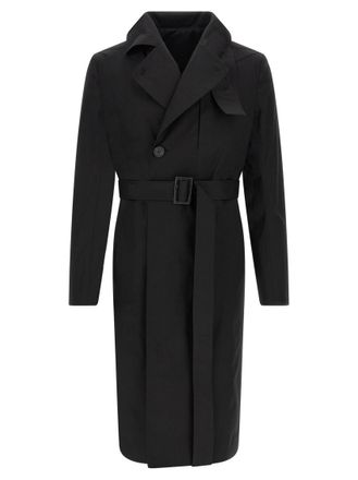Rick Owens Black Notched Lapel Trench Coat
