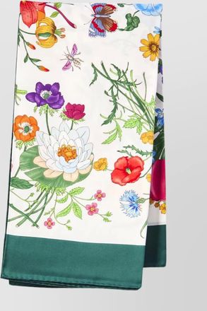 Gucci floral design square silk scarf