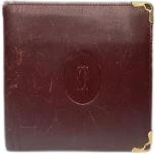 Cartier Pre-owned Vintage Portemonnee - Dames - Vintage Accessoires - Rood - ONE Size - Leer - Vintage