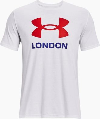 Under Armour Mens City London Back Neck Logo Crew Neck Short Sleeve Tee - White - Size: 38