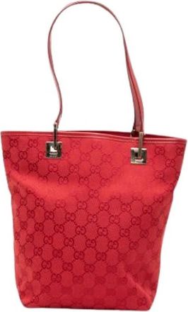 Gucci Pre-owned Tote Bag - Dames - Vintage Schoudertas - Rood - ONE Size - Leer - Vintage