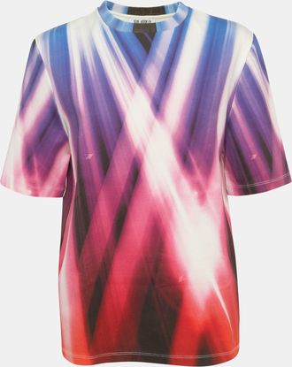 The Attico Pink/blue Printed Cotton Bella T-Shirt